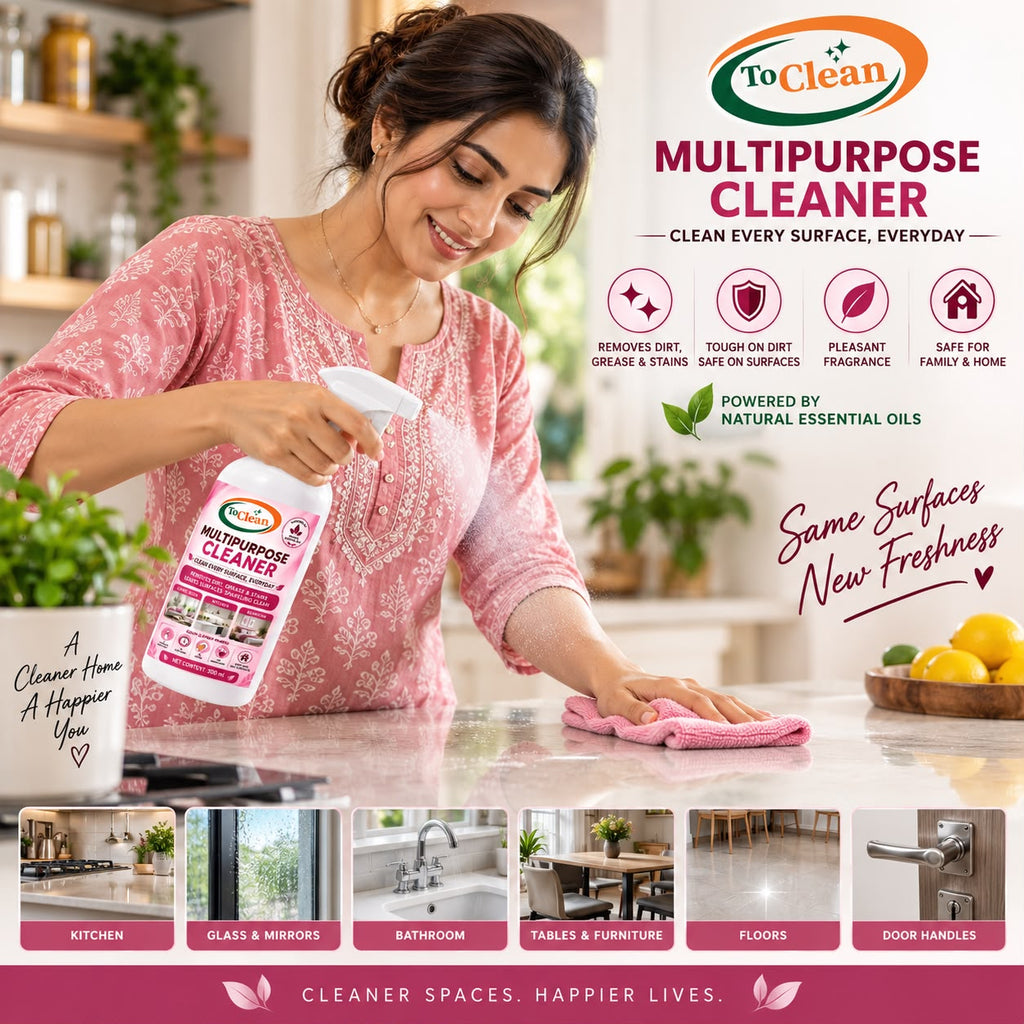 TO CLEAN Natural Multipurpose Surface Cleaner Spray – Everyday Multi-Surface Shine