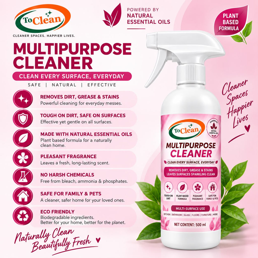 TO CLEAN Natural Multipurpose Surface Cleaner Spray – Everyday Multi-Surface Shine