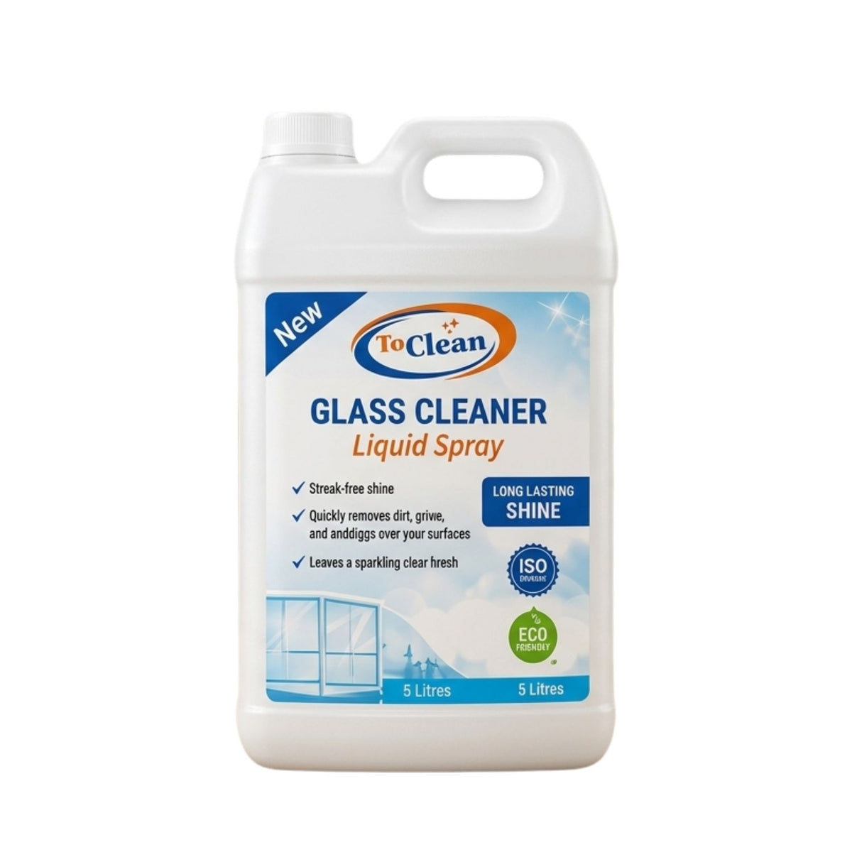 To Clean Glass Cleaner Liquid Spray 5 Liters Refill Can for Streak-Free Windows and Mirrors