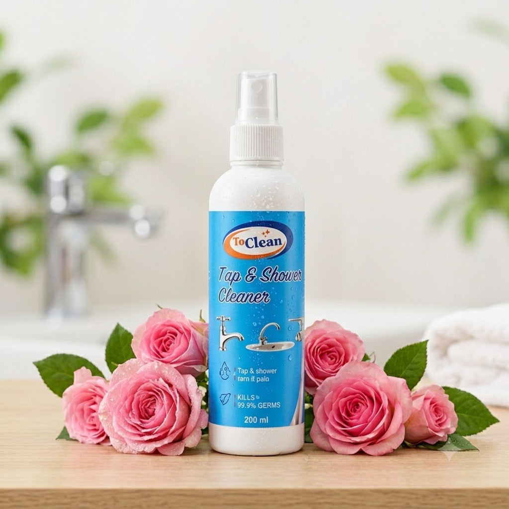 To Clean Tap and Shower Cleaner 200ml spray bottle for hard water stain and limescale removal